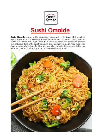 5% off - Sushi Omoide Japanese Restaurant Menu, QLD