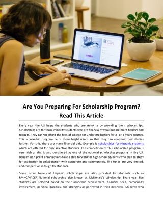 Are You Preparing For Scholarship Program Read This Article