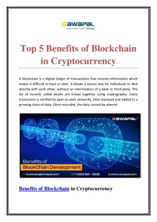 Ultimate 5 Benefits of Blockchain in Cryptocurrency