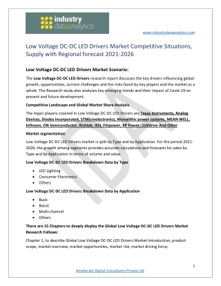 Low Voltage DC-DC LED Drivers Market Insights, Share and Forecasts Report 2026