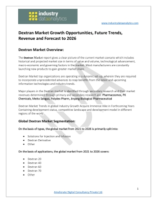 Dextran Market Future Growth and Outlook 2026