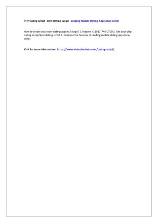 PHP Dating Script - Best Dating Script - Leading Mobile Dating App Clone Script