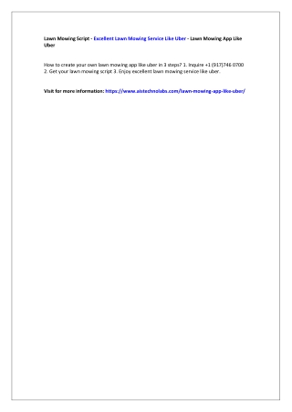 Lawn Mowing Script - Excellent Lawn Mowing Service Like Uber