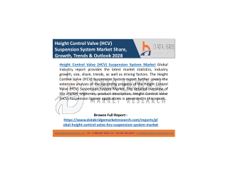 Height Control Valve (HCV) Suspension System Market Opportunity, Trend, Drivers