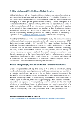 Artificial Intelligence (AI) in Healthcare Market