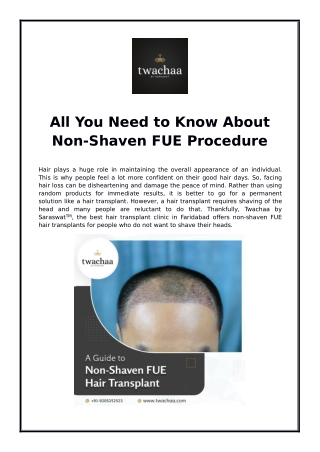 All You Need to Know About Non-Shaven FUE Procedure