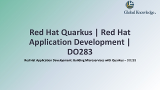 Red Hat Quarkus | Red Hat Application Development | DO283
