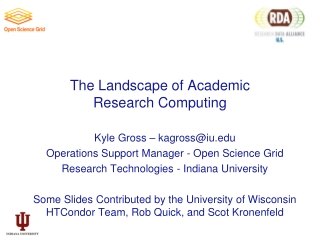 The Landscape of Academic Research Computing