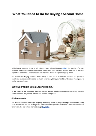 What You Need to Do for Buying a Second Home - Mountview Financial Solutions