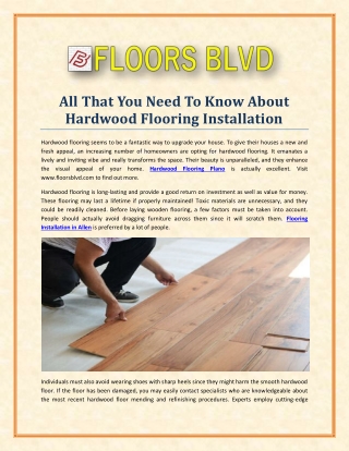 Wooden, Marble and Stone Flooring Installation Service