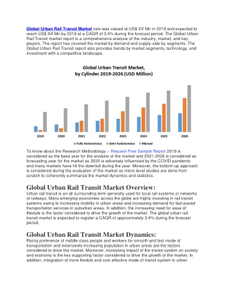 Urban Rail Transit Market size was valued at US