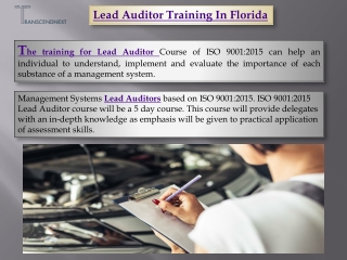 Lead Auditor Training In Florida