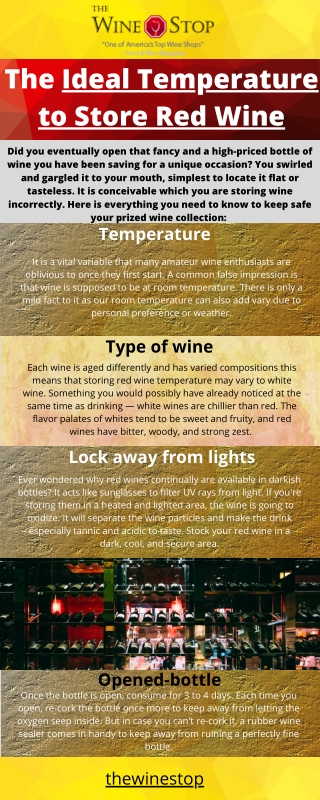 The Ideal Temperature to Store Red Wine ..!!