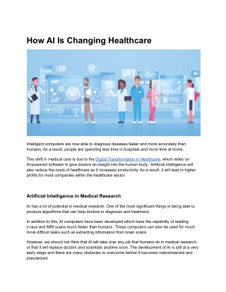 How AI Is Changing Healthcare - Long 80 Web 2.O