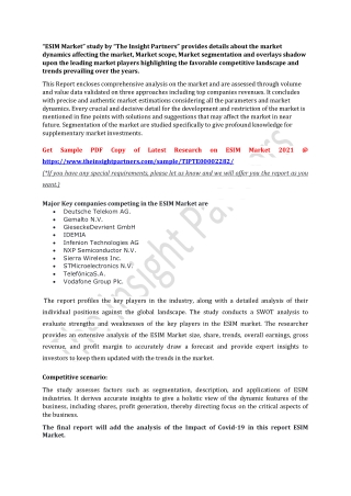 eSIM Market Forecast to 2027 - COVID-19 Impact and Global Analysis