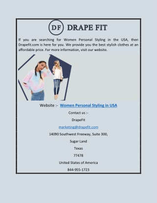 Women Personal Styling in USA | Drapefit.com