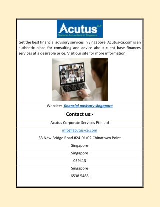 Financial Advisory Singapore | Acutus-ca.com