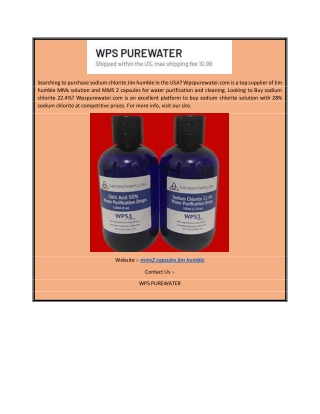 MMS2 Capsules Jim Humble | Wpspurewater.com