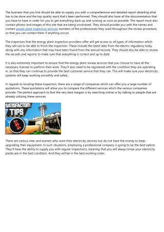 20 Fun Facts About power plant inspection services