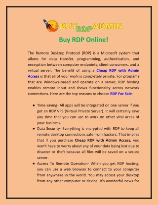 Buy RDP Online!