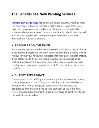 Painting services Melbourne 