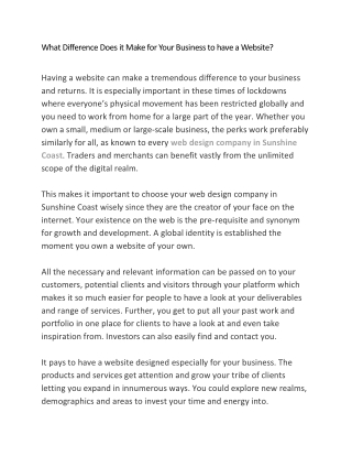 web design company in Sunshine Coast