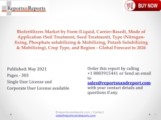 Biofertilizers Market Expected to Witness a Sustainable Growth over 2026