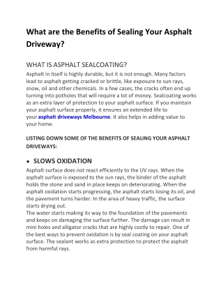 Asphalt Contractors Melbourne