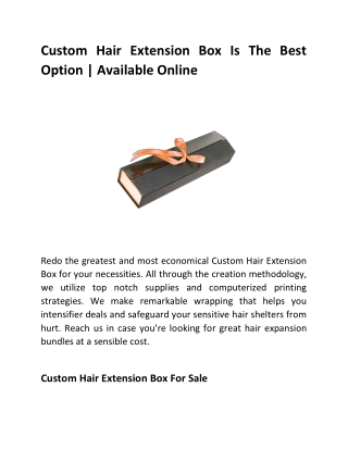 Custom Hair Extension Box Is The Best Option | Available Online
