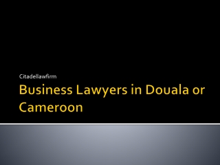 Business Lawyers in Douala or Cameroon
