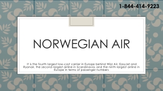 Norwegian Air flight booking |1-844-414-9223|and Flight Reservations