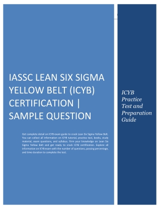 IASSC Lean Six Sigma Yellow Belt (ICYB) Certification | Sample Question