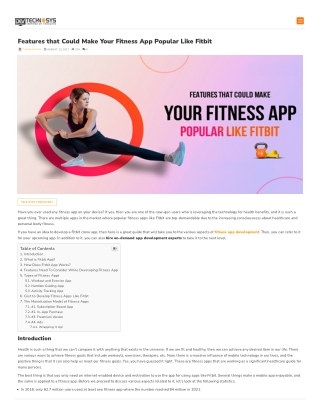 Features that Could Make Your Fitness App Popular Like Fitbit