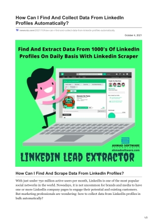 How Can I Find And Collect Data From LinkedIn Profiles Automatically
