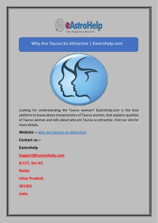 Why Are Taurus So Attractive | Eastrohelp.com