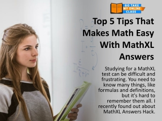 Top 5 tips that makes math easy with MathXL Answers