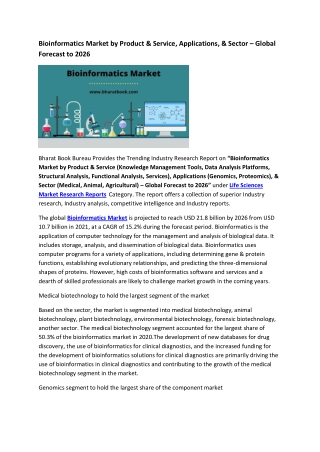 Global Bioinformatics Market Research Report 2021-2026