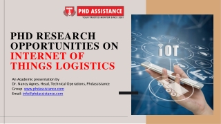 PhD Research Opportunities On Internet Of Things Logistics - Phdassistance