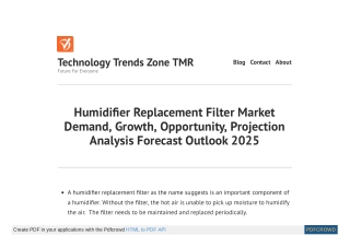 Humidifier Replacement Filter Market Share, Insights by 2030