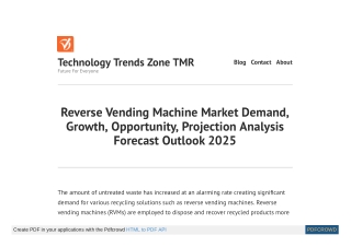 Reverse Vending Machine Market Demand & Insights by 2025