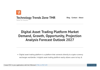 Digital Asset Trading Platform Market Size, Share, Forecast 2027