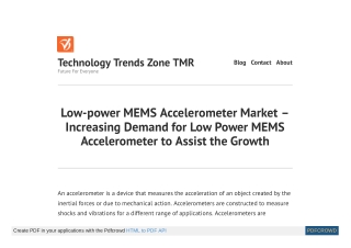Low-power MEMS Accelerometer Market Trends & Demand 2027