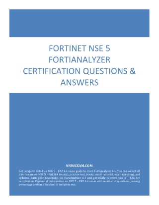 [UPDATED] Fortinet NSE 5 FortiAnalyzer Certification Questions & Answers PDF