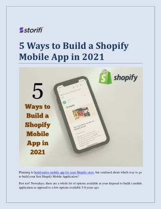 5 Ways to Build a Shopify Mobile App in 2021-22