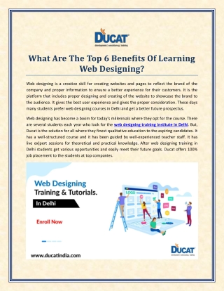 Learn Advanced Web Designing Online at Ducat