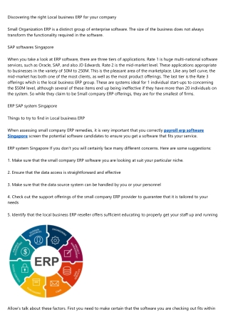 Small Business ERP - Be Aware of These Things