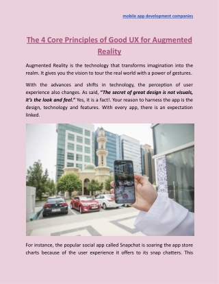 The 4 Core Principles of Good UX for Augmented Reality