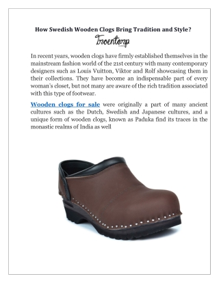 How Swedish Wooden Clogs Bring Tradition and Style?