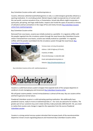 Buy Colombian Cocaine online with  realchemispirates.ro