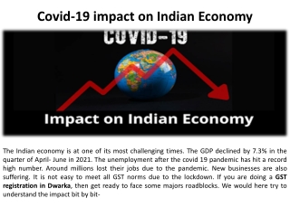 Economic Impact of Covid-19 on India